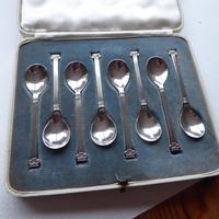 Set of Silver Coffee Spoons Sheffield 1938 (10 of 10) Set of Silver Coffee Spoons Sheffield 1938 (10 of 10)
