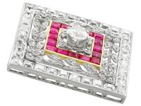 3.48ct Diamond & 0.53ct Ruby, Platinum Pendant / Brooch - Antique c.1900 (5 of 15) 3.48ct Diamond & 0.53ct Ruby, Platinum Pendant / Brooch - Antique c.1900 (5 of 15)