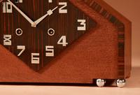 Very Stylish Typical Art Deco Amsterdam School Oak & Macassar Ebony / Coromandel Mantel Clock (6 of 7) Very Stylish Typical Art Deco Amsterdam School Oak & Macassar Ebony / Coromandel Mantel Clock (6 of 7)