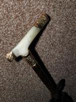 Antique Mother of Pearl Black Canopy Parasol -18 Carat GP W/Vacant Cartouche (15 of 15) Antique Mother of Pearl Black Canopy Parasol -18 Carat GP W/Vacant Cartouche (15 of 15)