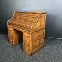Antique Oak Roll Top Desk Circa
