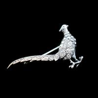 Antique Pheasant Bird Paste Sterling Silver Brooch Pin (3 of 7) Antique Pheasant Bird Paste Sterling Silver Brooch Pin (3 of 7)