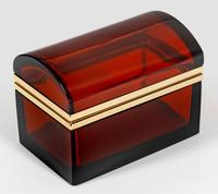Antique Bohemian Ruby Glass Casket / Box (2 of 5) Antique Bohemian Ruby Glass Casket / Box (2 of 5)
