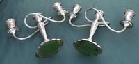 Pair of Edwardian Silver Plate on Copper 3 Branch Candelabra (3 of 3) Pair of Edwardian Silver Plate on Copper 3 Branch Candelabra (3 of 3)