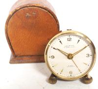 Antique Travelling Mantel Clock with Original Leather Outer Case 8-Day Mantel Clock by Looping with 7 Jewels (8 of 9) Antique Travelling Mantel Clock with Original Leather Outer Case 8-Day Mantel Clock by Looping with 7 Jewels (8 of 9)