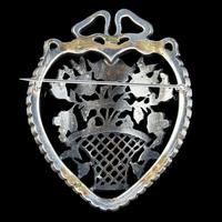 Antique Edwardian Suffragette Paste Heart & Flower Basket Brooch c.1910 (3 of 7) Antique Edwardian Suffragette Paste Heart & Flower Basket Brooch c.1910 (3 of 7)