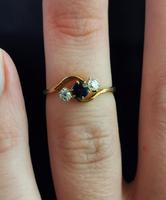 Antique Diamond & Sapphire Crossover Ring, 18ct Gold (12 of 12) Antique Diamond & Sapphire Crossover Ring, 18ct Gold (12 of 12)