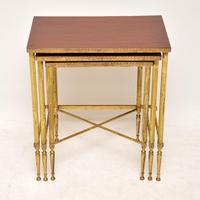 1950’s Vintage Brass & Mahogany Nest of Tables (10 of 10) 1950’s Vintage Brass & Mahogany Nest of Tables (10 of 10)