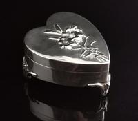 Antique Heart Shaped Silver Jewellery Box, Art Nouveau, William Comyns (9 of 15) Antique Heart Shaped Silver Jewellery Box, Art Nouveau, William Comyns (9 of 15)