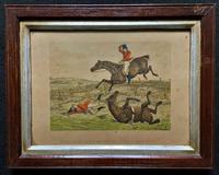 Set of Six 19thc Oak framed Humorous Coloured Sporting Hunting Engraving's (14 of 14) Set of Six 19thc Oak framed Humorous Coloured Sporting Hunting Engraving's (14 of 14)