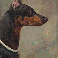 Wilhelm Westerop, Portrait of a Doberman, Oil Painting (6 of 10) Wilhelm Westerop, Portrait of a Doberman, Oil Painting (6 of 10)