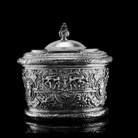 Rare Antique Solid Silver Cellini Tea Caddy Box - Mappin & Webb 1902 (6 of 28) Rare Antique Solid Silver Cellini Tea Caddy Box - Mappin & Webb 1902 (6 of 28)