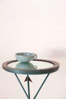 Unique verdigris finished metal and mirror topped side table with rope tied arrow legs (9 of 12) Unique verdigris finished metal and mirror topped side table with rope tied arrow legs (9 of 12)