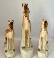 Superb Trio of Staffordshire Whippets c.1850 (10 of 13) Superb Trio of Staffordshire Whippets c.1850 (10 of 13)