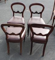 1900's Mahogany Set 4 Balloon Back Dining chairs Leather Seats (3 of 3) 1900's Mahogany Set 4 Balloon Back Dining chairs Leather Seats (3 of 3)