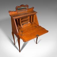 Small Antique Ladies Writing Desk, French, Oak, Bureau, Mirror, Victorian c.1900 (8 of 12) Small Antique Ladies Writing Desk, French, Oak, Bureau, Mirror, Victorian c.1900 (8 of 12)