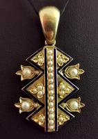 Victorian Blue Enamel & Split Pearl Pendant, 9ct Gold (6 of 12) Victorian Blue Enamel & Split Pearl Pendant, 9ct Gold (6 of 12)