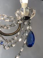 Vintage French Chandelier 4 Arm Crystal Ceiling Light with Sapphire Blue Glass (10 of 13) Vintage French Chandelier 4 Arm Crystal Ceiling Light with Sapphire Blue Glass (10 of 13)