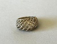 Vintage Silver Weave Brutalist Ring