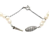 Single Strand Natural Pearl Necklace with 0.30ct Diamond Set Clasp c.1930 (6 of 12) Single Strand Natural Pearl Necklace with 0.30ct Diamond Set Clasp c.1930 (6 of 12)