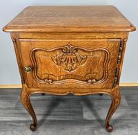 Bedside Table Vintage French Oak Carved Nightstand Cabinet (1 of 8)