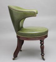 19th Century mahogany & green leather desk chair (7 of 11) 19th Century mahogany & green leather desk chair (7 of 11)