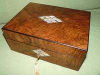 QUALITY Inlaid Figured Walnut Jewellery Box + Tray c.1870 (12 of 14) QUALITY Inlaid Figured Walnut Jewellery Box + Tray c.1870 (12 of 14)
