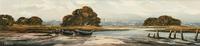 Edward Elliot (1850-1916) Superb Vintage Fishing Estuary Landscape Oil Painting (2 of 12) Edward Elliot (1850-1916) Superb Vintage Fishing Estuary Landscape Oil Painting (2 of 12)