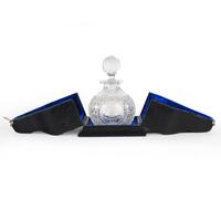 Royal Commemorative Cut Crystal Glass 1887 Golden Jubilee Scent Bottle or Perfume Flask with Arms of the Grocer’s Company and Original Presentation Box