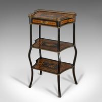 Antique Etagere, Italian, Mahogany, Boxwood, 3 Tier Whatnot, Victorian c.1900 (11 of 12) Antique Etagere, Italian, Mahogany, Boxwood, 3 Tier Whatnot, Victorian c.1900 (11 of 12)