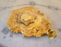 Antique Pocket Watch Chain Fob 1890s Victorian 18ct Gold Filled Large Shield Fob (5 of 6) Antique Pocket Watch Chain Fob 1890s Victorian 18ct Gold Filled Large Shield Fob (5 of 6)