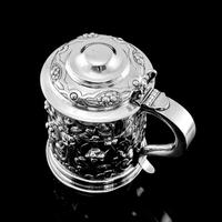 Antique Solid Sterling Silver Large Tankard with Royal Marines Officer Interest - Goldsmiths & Silversmiths Co 1900 (16 of 28) Antique Solid Sterling Silver Large Tankard with Royal Marines Officer Interest - Goldsmiths & Silversmiths Co 1900 (16 of 28)