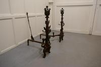 Very Large Heavy Pair of French Iron Andirons (2 of 8) Very Large Heavy Pair of French Iron Andirons (2 of 8)