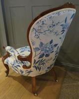 Victorian Walnut Armchair New Upholstery c.1860 (4 of 11) Victorian Walnut Armchair New Upholstery c.1860 (4 of 11)