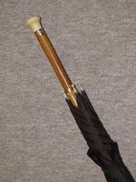 Antique Gold Plate Horse Carriage Driving Umbrella W/ Brown Canopy & Carved Top (12 of 15) Antique Gold Plate Horse Carriage Driving Umbrella W/ Brown Canopy & Carved Top (12 of 15)