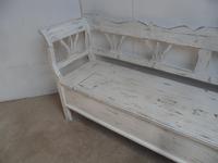 Lovely White 3-4 Seater Antique Pine Kitchen / Hall Box Settle/ Bench (2 of 10) Lovely White 3-4 Seater Antique Pine Kitchen / Hall Box Settle/ Bench (2 of 10)