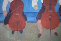 Mid Century Oil Painting on Board Three Cellists by Horas Kennedy (7 of 9) Mid Century Oil Painting on Board Three Cellists by Horas Kennedy (7 of 9)