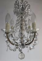 Vintage French Petite Chandelier 4 Arm Crystal Ceiling Light (4 of 6) Vintage French Petite Chandelier 4 Arm Crystal Ceiling Light (4 of 6)