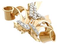 4.32ct Diamond & 18ct Yellow Gold Double Clip Brooch c.1930 (5 of 12) 4.32ct Diamond & 18ct Yellow Gold Double Clip Brooch c.1930 (5 of 12)