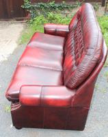1960s Red Leather Chesterfield Highback Buttoned 3 Seater Sofa (2 of 4) 1960s Red Leather Chesterfield Highback Buttoned 3 Seater Sofa (2 of 4)