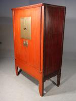 Original Late 19th Red Lacquer Chinese Wedding Cabinet (2 of 4) Original Late 19th Red Lacquer Chinese Wedding Cabinet (2 of 4)