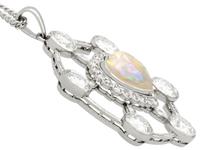 2.47ct Opal & 5.34ct Diamond, Platinum Pendant c.1940 (5 of 12) 2.47ct Opal & 5.34ct Diamond, Platinum Pendant c.1940 (5 of 12)