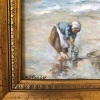 M J Rendall 20th Century Shell Pickers Oil Painting (4 of 5) M J Rendall 20th Century Shell Pickers Oil Painting (4 of 5)