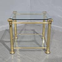 Mid Century Brass End Lamp Table