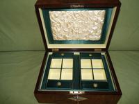 QUALITY Inlaid Figured Walnut Jewellery Box + Tray c.1870 (14 of 14) QUALITY Inlaid Figured Walnut Jewellery Box + Tray c.1870 (14 of 14)