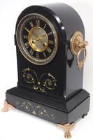Antique French Slate Mantel Clock 8-Day Arch Top Striking Mantle Clock with Gilt Decoration (8 of 9) Antique French Slate Mantel Clock 8-Day Arch Top Striking Mantle Clock with Gilt Decoration (8 of 9)