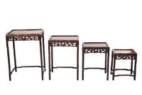 Chinese Hardwood Carved Quartetto Nest of Tables c.1900 (6 of 7) Chinese Hardwood Carved Quartetto Nest of Tables c.1900 (6 of 7)