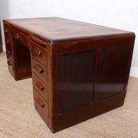 Desk Twin Pedestal Mahogany Leather Art Deco (2 of 12) Desk Twin Pedestal Mahogany Leather Art Deco (2 of 12)