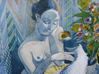 Watercolour Nude with Cat Listed Artist James Gorman (12 of 14) Watercolour Nude with Cat Listed Artist James Gorman (12 of 14)
