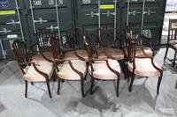1960s Set 8 Mahogany Shieldback Carver Chairs Pale Pink (2 of 4) 1960s Set 8 Mahogany Shieldback Carver Chairs Pale Pink (2 of 4)
